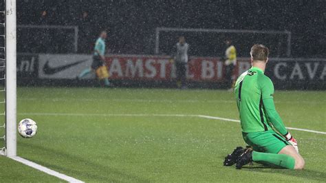 Balende Jong Az Doelman Reus Blikt Terug Op Eigen Doelpunt Slechte