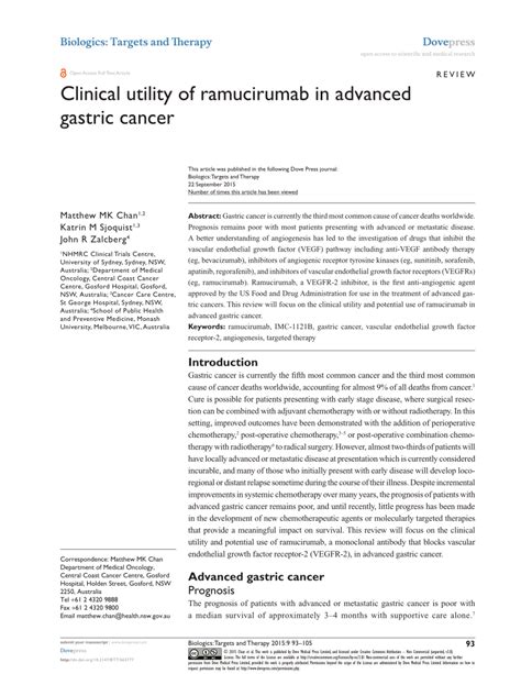 (PDF) Clinical utility of ramucirumab in advanced gastric cancer