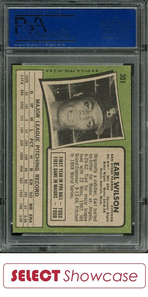 1971 Topps 301 Earl Wilson Padres Psa 8 Set Break Ebay