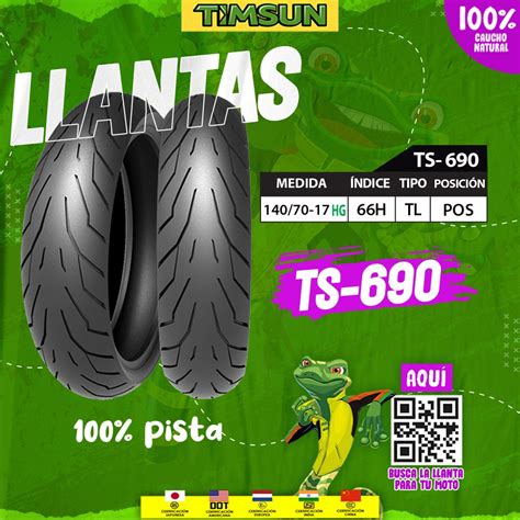 Llanta Para Moto TIMSUN TS 690R 140 70 17 66H TL HG Direli Motos