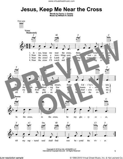 Jesus Keep Me Near The Cross Sheet Music For Ukulele Pdf