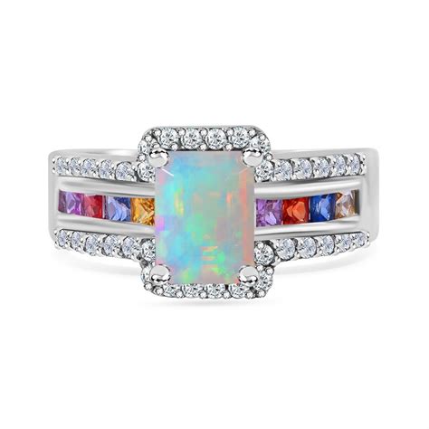 Aa Thiopischer Welo Opal Mehrfarbiger Saphir Und Zirkon Ring