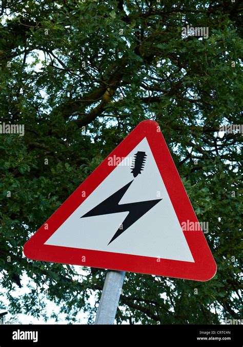 High voltage warning sign Stock Photo - Alamy