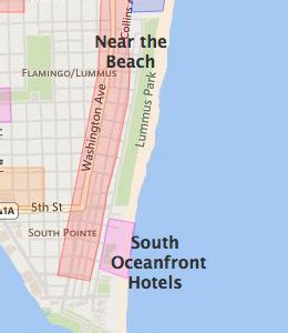 Miami Beach Hotels Map - Holiday Inn Miami Beach-Oceanfront, Miami ...