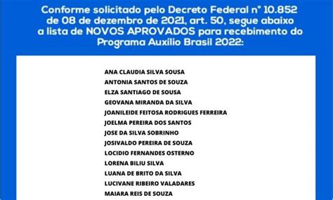 Liberada Lista De Novos Contemplados Pelo Aux Lio Brasil Do M S De