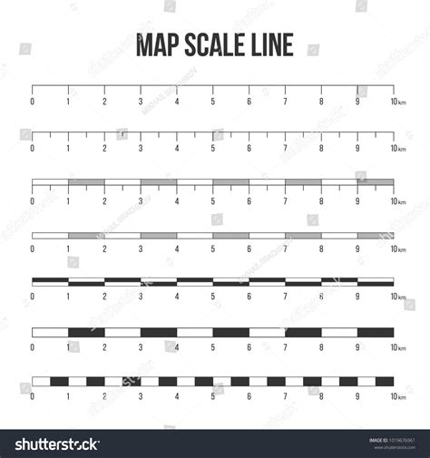 Creative Vector Illustration Map Scale Line Stock Vector (Royalty Free) 1019676961 | Shutterstock