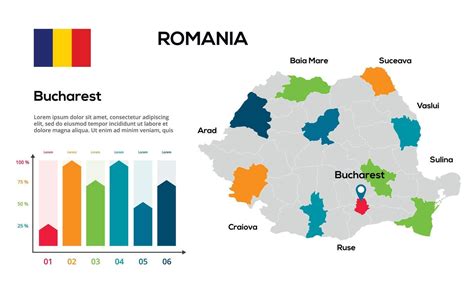 Romania map. image of a global map in the form of regions of regions ...