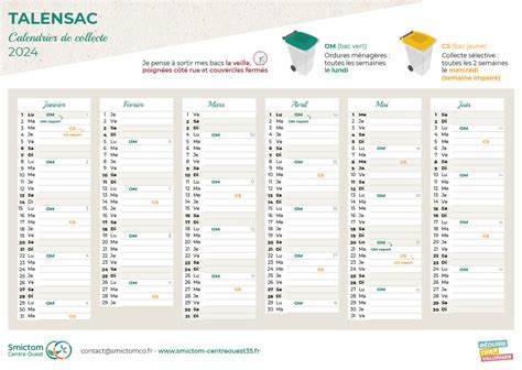 Calendrier Collecte Commune De Talensac