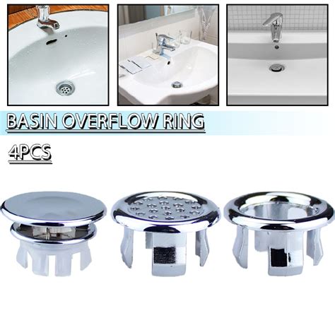 Sink Overflow Ring Kitchen Basin Trim Bath Sink Hole Round Overflow