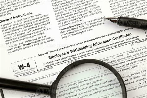 Irs Form W 4 Employees Withholding Allowance Certificate Blank On A4 Tablet Lies On Office