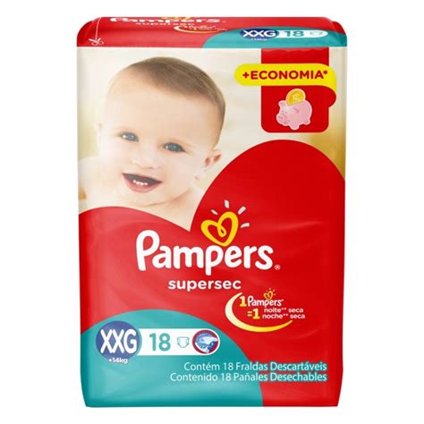 Fralda Descartável Infantil Pampers Supersec Xxg Pacote 18 Unidades