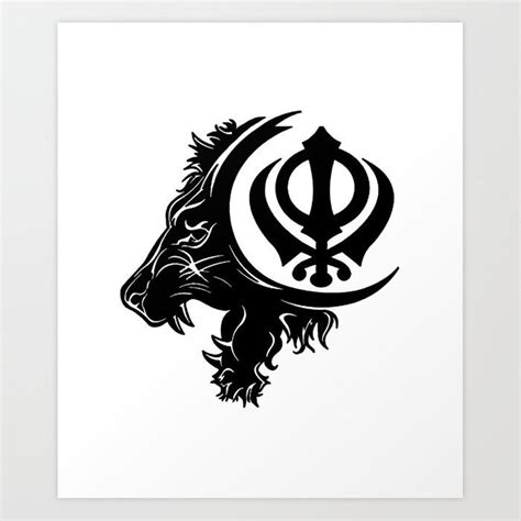 Sikhism Lion Khanda Symbol Art Print By Inna X Small Warriors