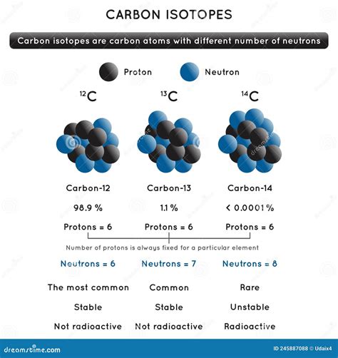 Diagramma Infografico Isotopi Atomici Di Carbonio Illustrazione