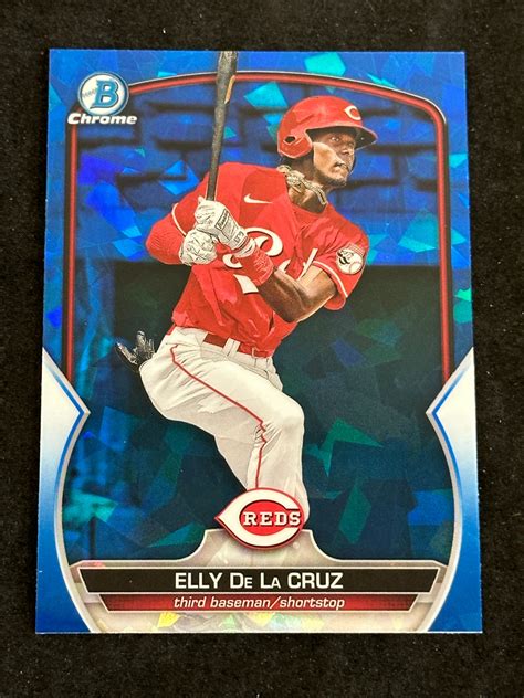 Lot Bowman Chrome Prospects Blue Sapphire Elly De La Cruz Rc