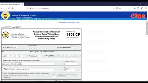How To File 1604cf Accounting Bir Efps Philippinetaxation Youtube
