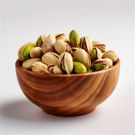 Premium Ai Image Flat Lay Of Pistachio Nuts In White Bowl Isolated On