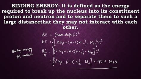 Class Xii Binding Energy Curve Youtube