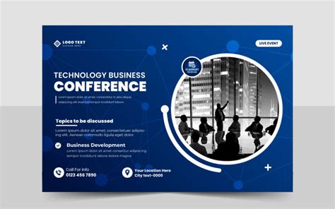 Business Technology Conference Webinar Flyer Template And Event Banner