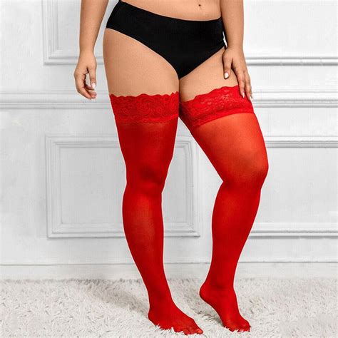 Women Plus Size Sexy Fun Lace Thigh High Stockings Silicone Non Slip Silk Soc ё Ebay