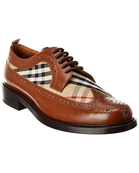 Burberry Brogue Detail Leather Vintage Check Derby Shoe Mens Ebay En 2020 Zapatos