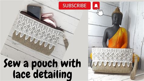 Sew A Pouch With Lace Detailingdiy Pouch Youtube