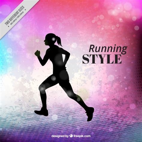 Free Vector Pink Running Style Background With Woman Silhouette