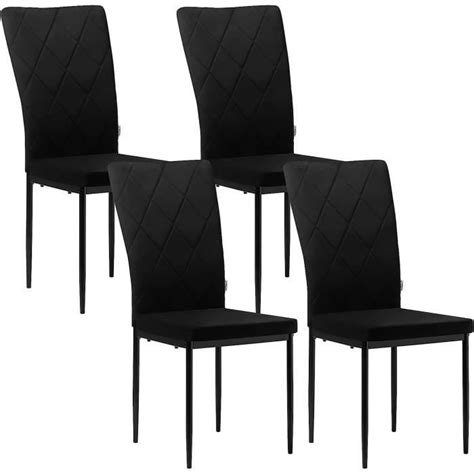 WOLTU Lot de 4 Chaises Salle à Manger Chaise de Cuisine en Velours