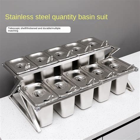 stainless steel seasoning  set commercial serving bowl extensible