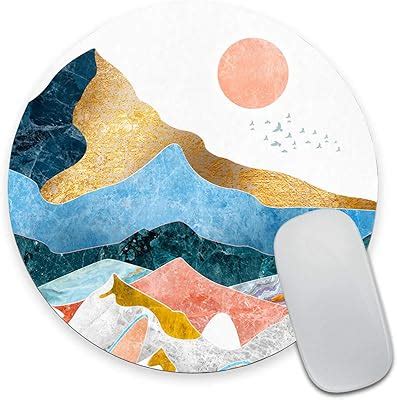 Amazon Smooffly Rose Gold Marble Design Round Mouse Pad