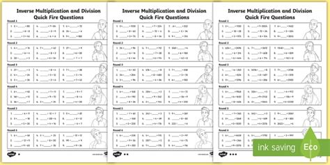 Lks Inverse Multiplication And Division Worksheets Twinkl