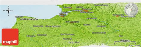 Physical Panoramic Map Of Okehampton