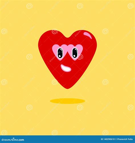 Heart Cartoon Characters With Different Emotions Emotional Icons