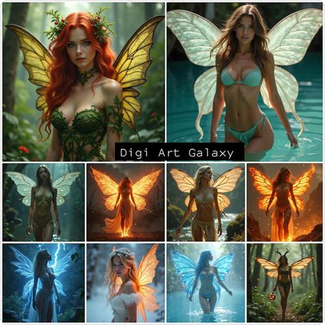 Fairy Sexy Fantasy Anime Bikini 20 Digital Prints Halloween Water Fire Earth Air Forest Swimsuit