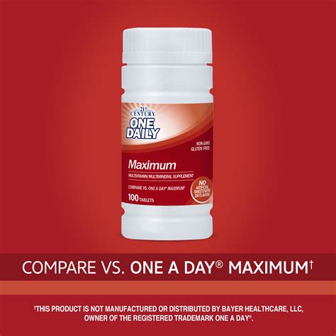 One Daily Maximum - 100 Tablets | 21st Century HealthCare, Inc.