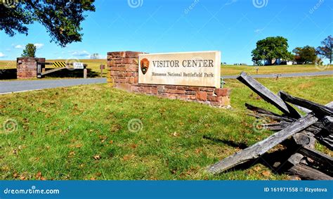 Visitors Center Sign, Manassas National Battlefield Park Stock Photo ...