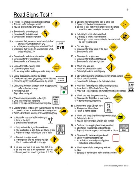 Sample Driving Test