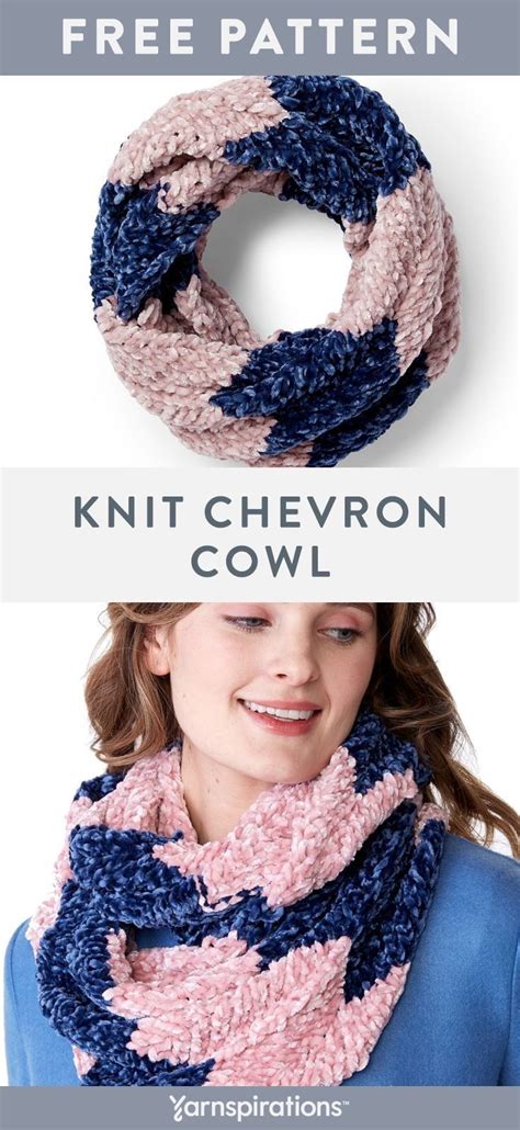 Free Easy Bernat Knit Chevron Cowl Knit Pattern Yarnspirations Love