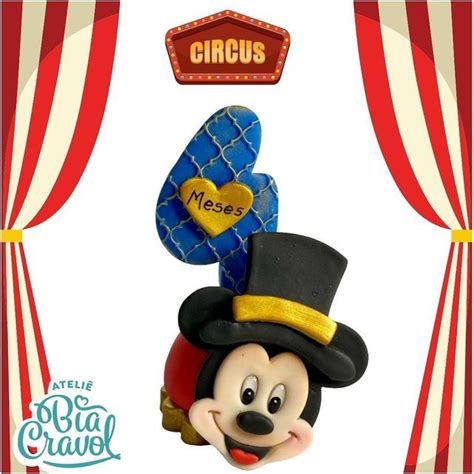 Bia Cravol Biscuit On Instagram Vela Tema Circo Do Mickey Clique