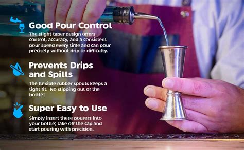 professional stainless steel pourer liquor bottle pourer bar tool bar