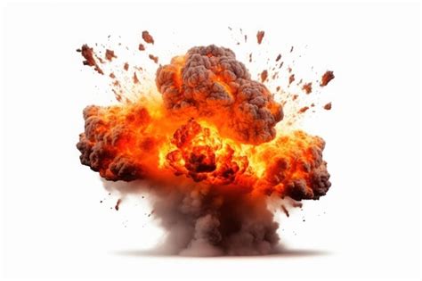 Premium Ai Image Explosions And Real Isolated On White Background