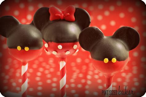 Mickey and Minnie Mouse Cake Pops • Pint Sized Baker