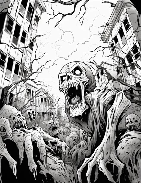 Apocalypse Creepy Coloring Pages Midjourney Prompt Promptbase