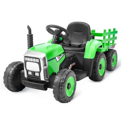 VEVOR Kids Ride on Tractor 12V Electric Toy Tractor with Trailer Remote ...