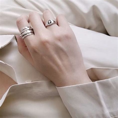 Bague Ajustable Tendance Argent Des Bijoux Fantaisie