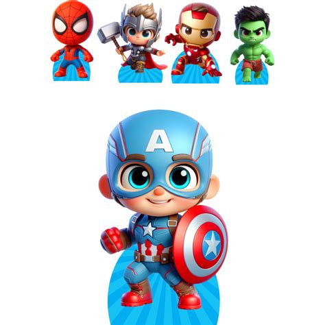 Capitão America Baby Png - KIT DISPLAYS VINGADORES BABY CAPITÃO AMERICA- FESTA E DECORAÇÃO ...
