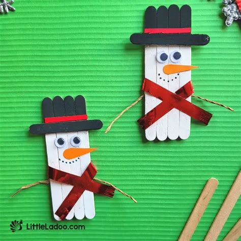 Popsicle Stick Snowman Craft