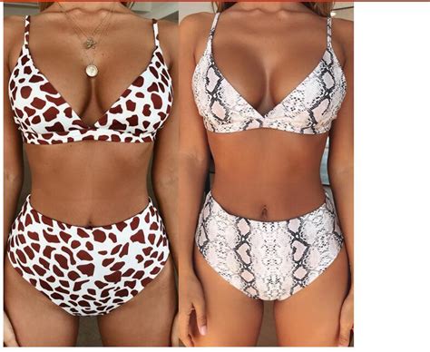 Snakeskin Print Bikini Sexy Women Push Up Bikini Set Leopard Print