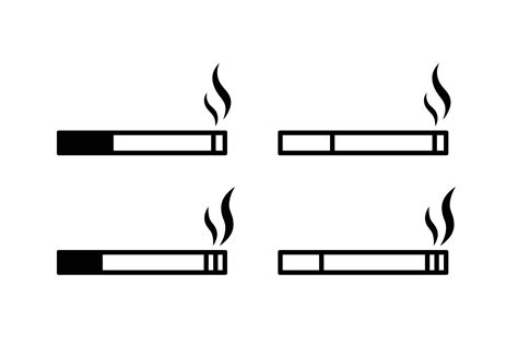 smoking cigarette icon set smoking logo illustration cigarette sign