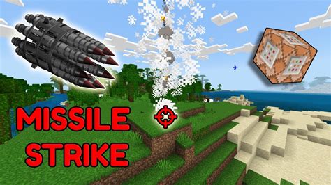 Minecraft Bedrock How To Make A Missile Strike Air Strike Bedrock Command Block Tutorial Youtube