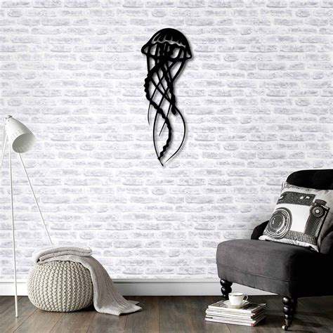 Metal Wall Art Jellyfish Interior Decoration Home Decor Wall